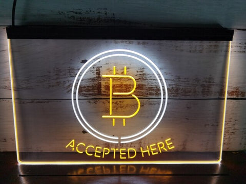 Image of Bitcoin Accepted Here Two Tone Illuminated Sign