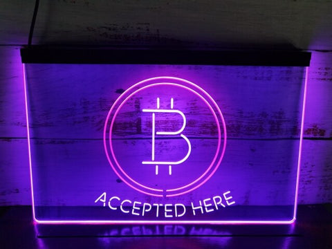 Image of Bitcoin Accepted Here Two Tone Illuminated Sign