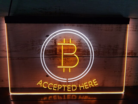 Image of Bitcoin Accepted Here Two Tone Illuminated Sign