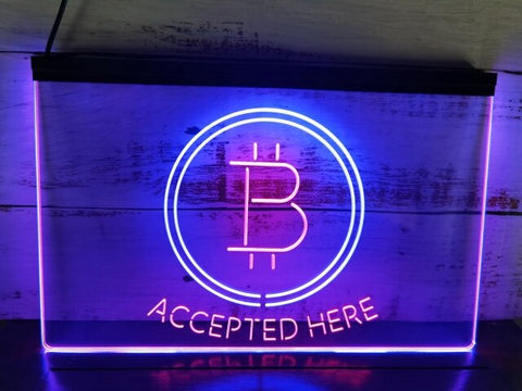 Image of Bitcoin Accepted Here Two Tone Illuminated Sign