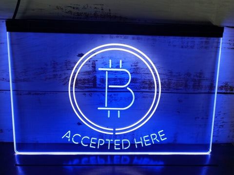 Image of Bitcoin Accepted Here Two Tone Illuminated Sign
