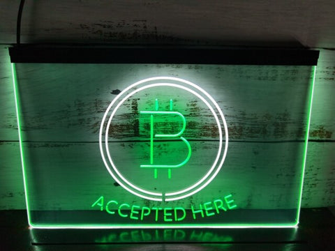 Image of Bitcoin Accepted Here Two Tone Illuminated Sign