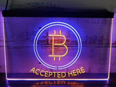 Image of Bitcoin Accepted Here Two Tone Illuminated Sign