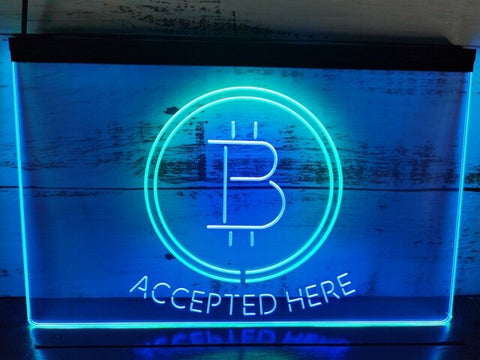 Image of Bitcoin Accepted Here Two Tone Illuminated Sign
