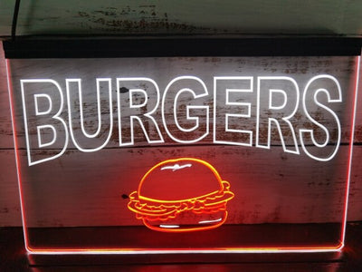 Burgers Two Tone Illuminated Sign