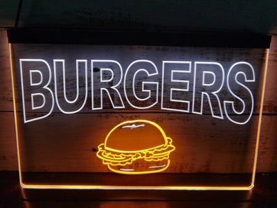 Burgers Two Tone Illuminated Sign
