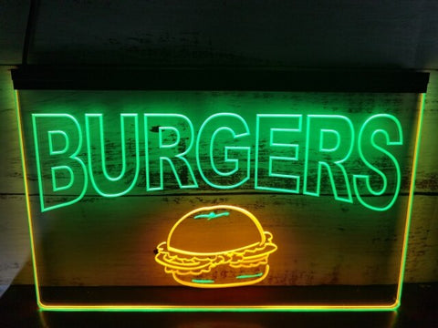 Image of Burgers Two Tone Illuminated Sign