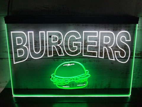 Image of Burgers Two Tone Illuminated Sign