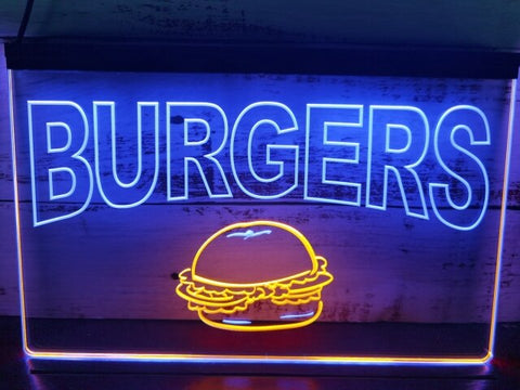 Image of Burgers Two Tone Illuminated Sign