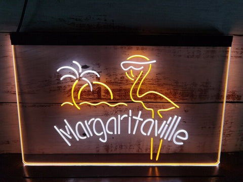 Image of Flamingo Margaritaville Two Tone Illuminated Sign