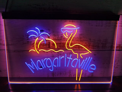 Image of Flamingo Margaritaville Two Tone Illuminated Sign