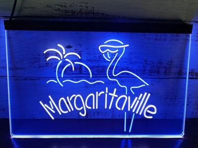 Flamingo Margaritaville Two Tone Illuminated Sign