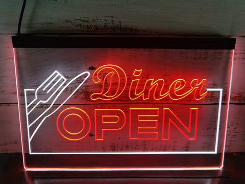Image of Diner Open Two Tone Illuminated Sign