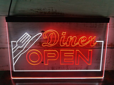 Image of Diner Open Two Tone Illuminated Sign
