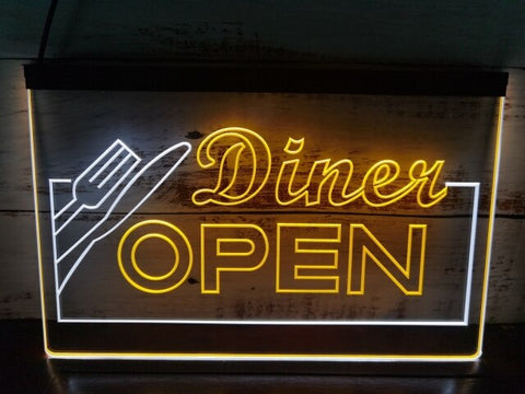 Image of Diner Open Two Tone Illuminated Sign