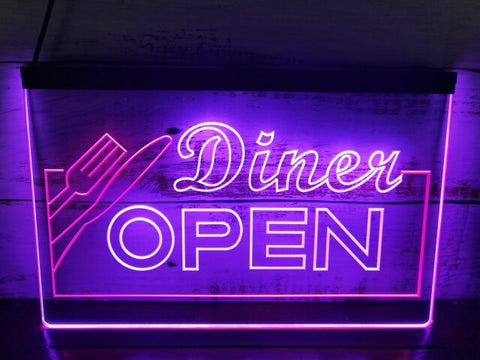 Image of Diner Open Two Tone Illuminated Sign