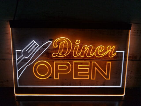 Image of Diner Open Two Tone Illuminated Sign