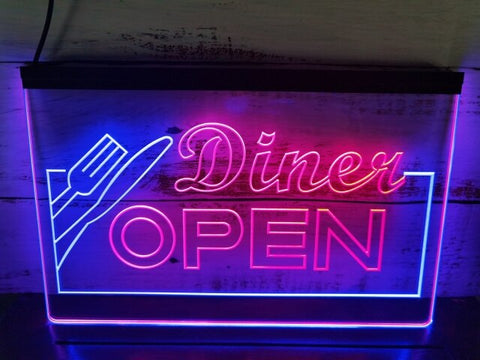 Image of Diner Open Two Tone Illuminated Sign