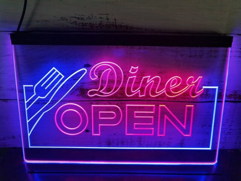 Image of Diner Open Two Tone Illuminated Sign