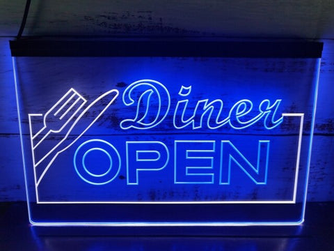 Image of Diner Open Two Tone Illuminated Sign
