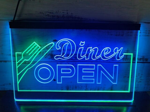Image of Diner Open Two Tone Illuminated Sign