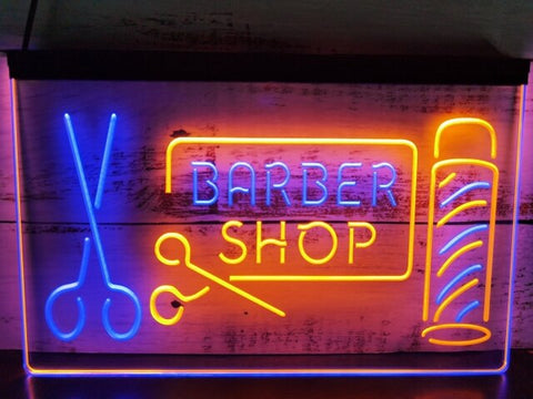 Image of Barber Shop Two Tone Illuminated Sign