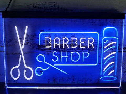 Image of Barber Shop Two Tone Illuminated Sign