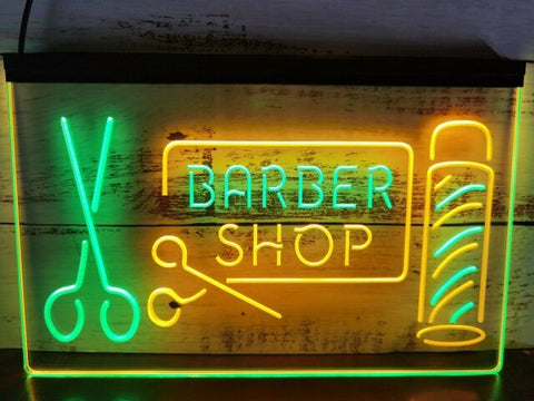 Image of Barber Shop Two Tone Illuminated Sign