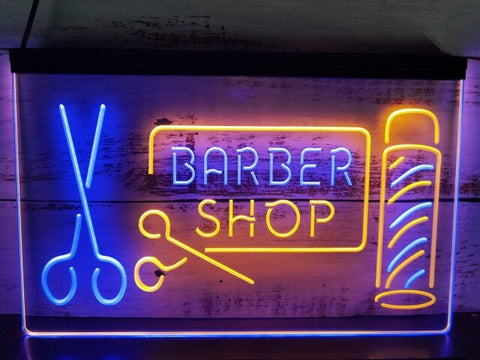 Image of Barber Shop Two Tone Illuminated Sign