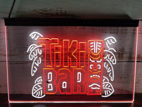Image of Tiki Bar Mask Two Tone Illuminated Sign