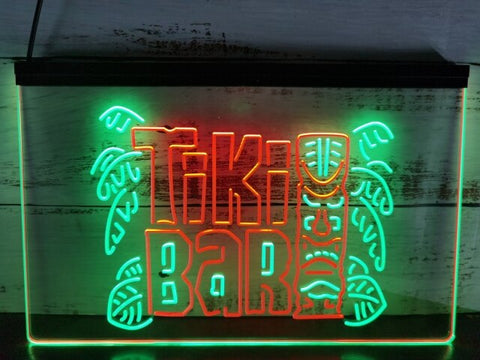 Image of Tiki Bar Mask Two Tone Illuminated Sign
