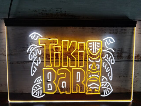 Image of Tiki Bar Mask Two Tone Illuminated Sign