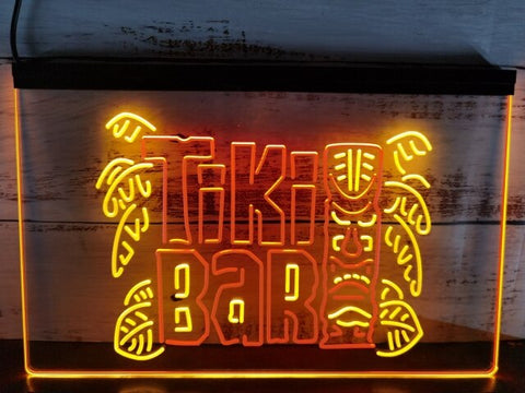 Image of Tiki Bar Mask Two Tone Illuminated Sign