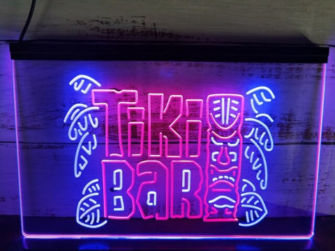 Image of Tiki Bar Mask Two Tone Illuminated Sign