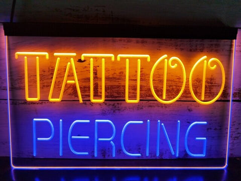 Image of Tattoo and Piercing studio Two Tone Illuminated Sign