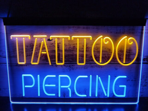 Image of Tattoo and Piercing studio Two Tone Illuminated Sign