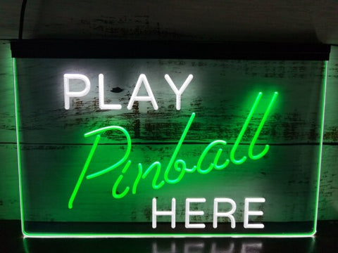 Image of Play Pinball Here Two Tone Illuminated Sign