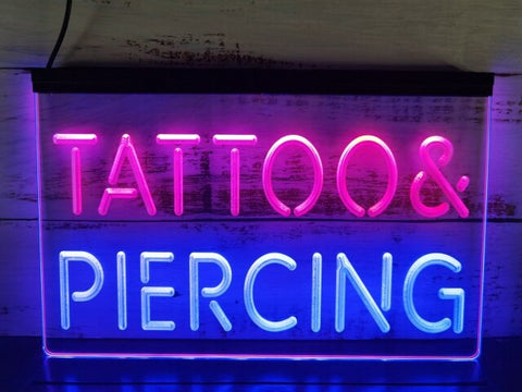 Image of Tattoo & Piercing Two Tone Illuminated Sign