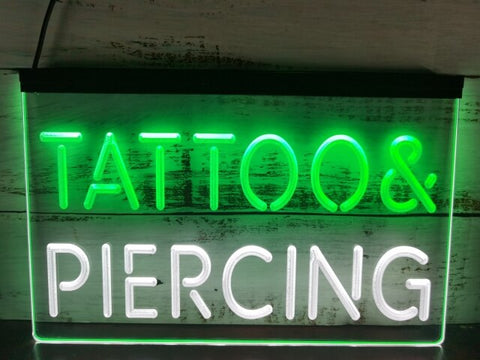 Image of Tattoo & Piercing Two Tone Illuminated Sign