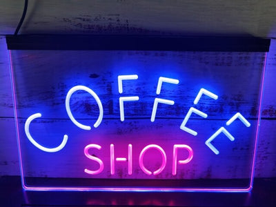Coffee Shop Arched Two Tone Illuminated Sign
