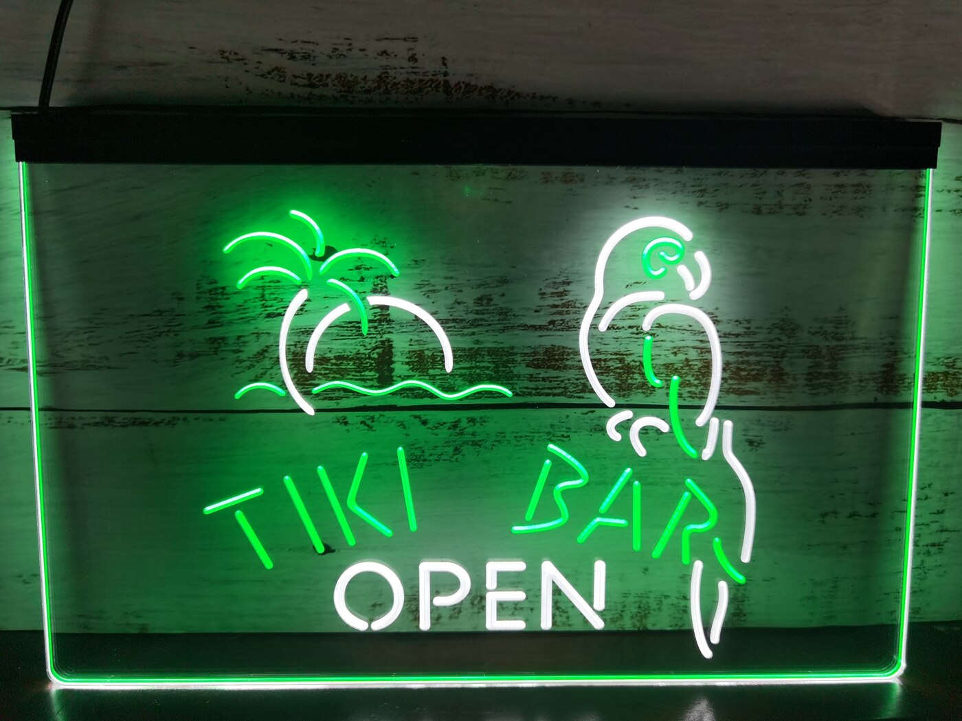 Tiki Bar Open Two Tone Illuminated Sign