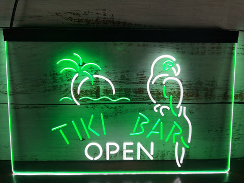 Image of Tiki Bar Open Two Tone Illuminated Sign