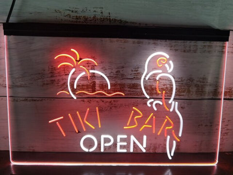 Image of Tiki Bar Open Two Tone Illuminated Sign