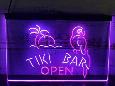 Image of Tiki Bar Open Two Tone Illuminated Sign