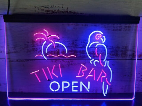 Image of Tiki Bar Open Two Tone Illuminated Sign