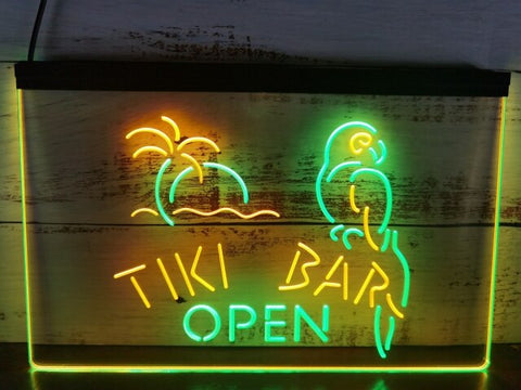 Image of Tiki Bar Open Two Tone Illuminated Sign