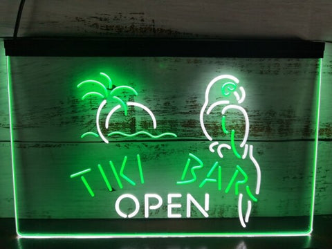 Image of Tiki Bar Open Two Tone Illuminated Sign