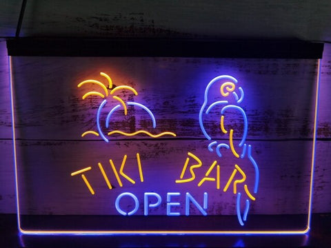 Image of Tiki Bar Open Two Tone Illuminated Sign
