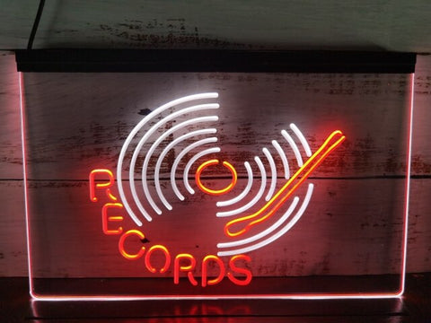 Image of Vinyl Records Two Tone Illuminated Sign