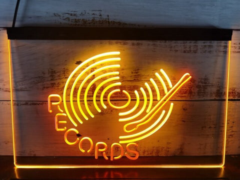 Image of Vinyl Records Two Tone Illuminated Sign